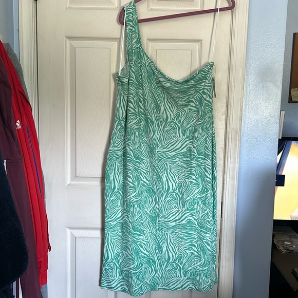 NWT Nine West small zebra one shoulder bodycon dress - Picture 2 of 6